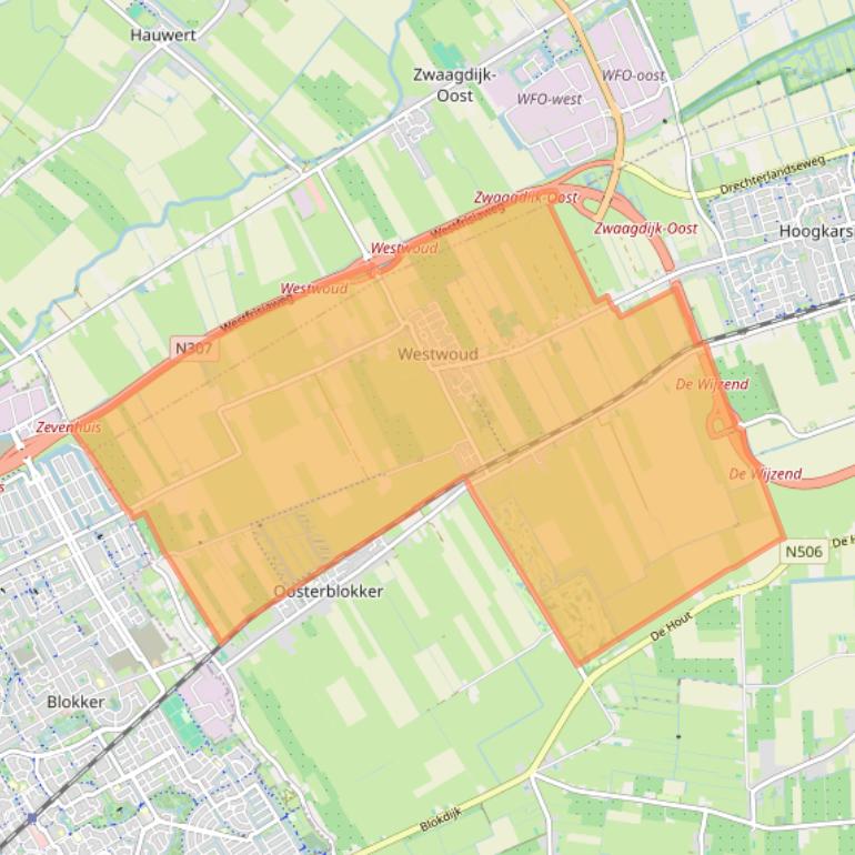 Kaart van postcodegebied 1617.