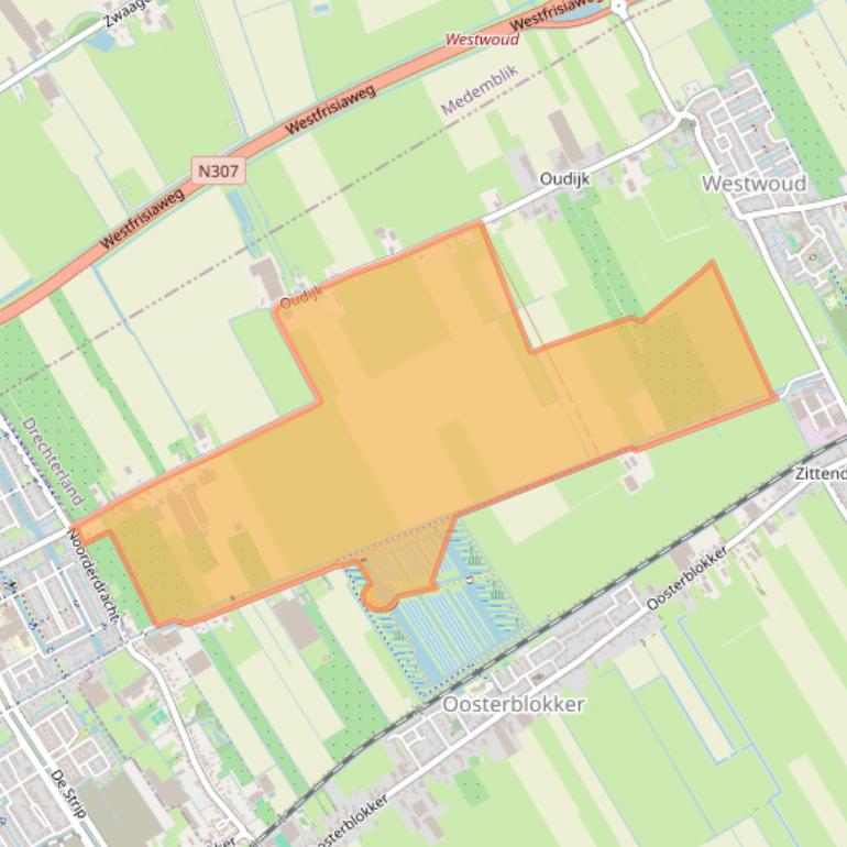 Kaart van postcodegebied 1617KP.