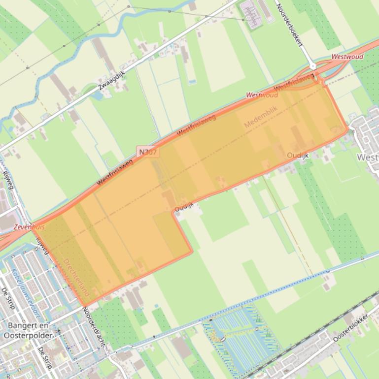 Kaart van postcodegebied 1617KR.