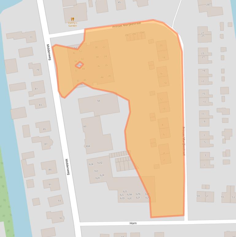 Kaart van postcodegebied 1619BX.