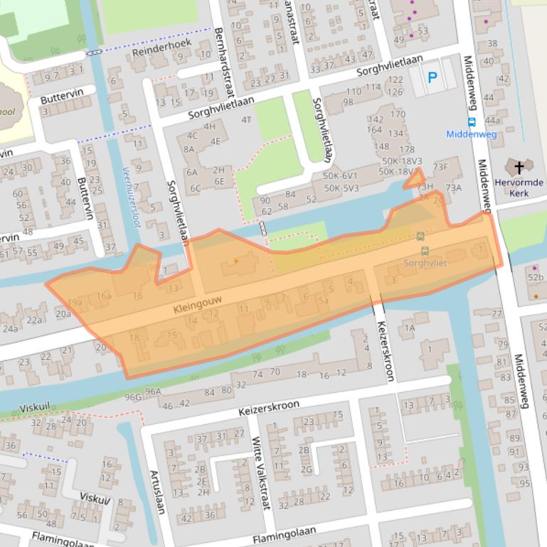 Kaart van postcodegebied 1619CA.