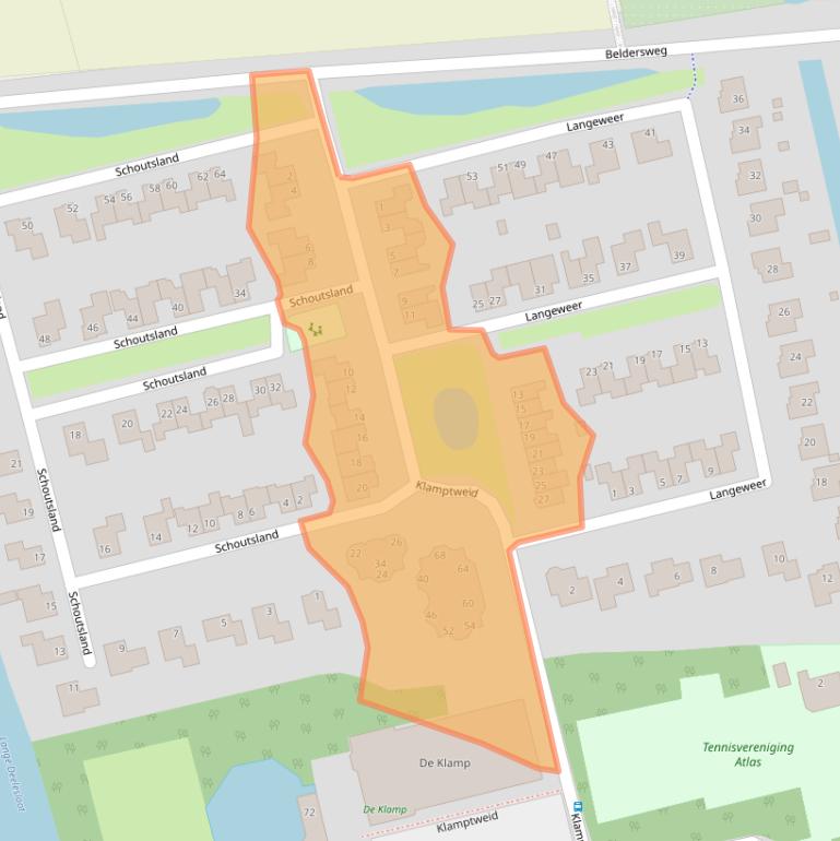 Kaart van postcodegebied 1619DA.
