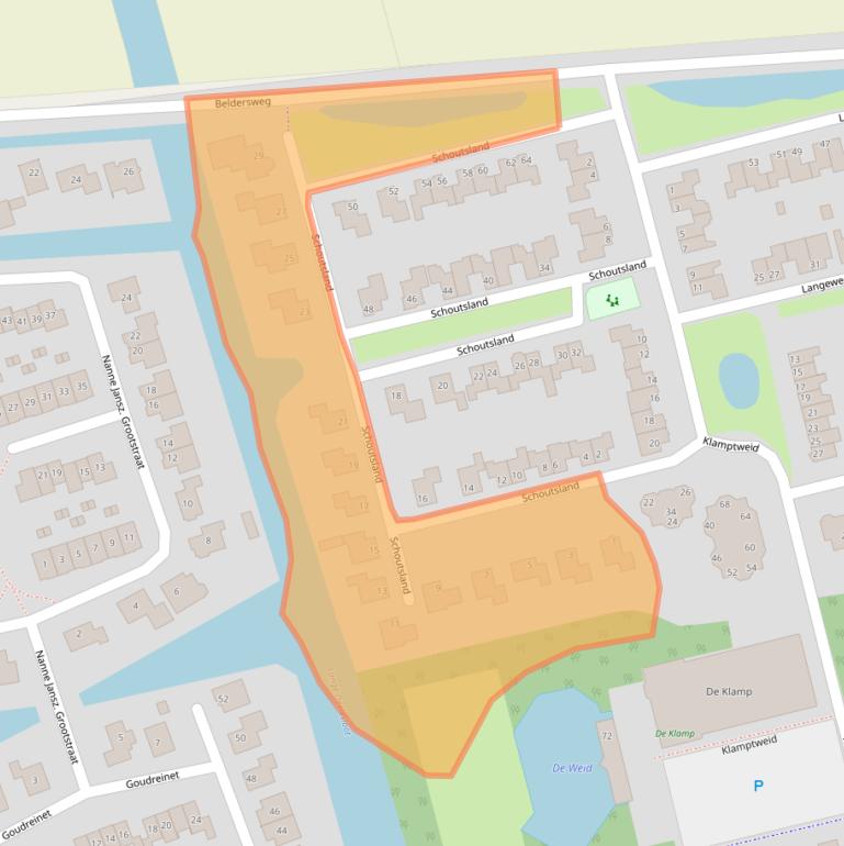 Kaart van postcodegebied 1619DM.