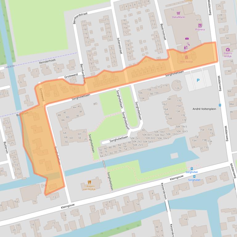 Kaart van postcodegebied 1619XA.