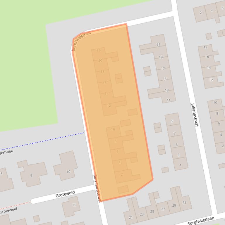 Kaart van postcodegebied 1619XH.