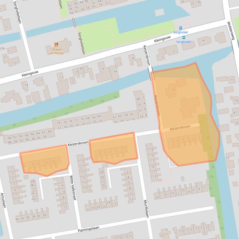 Kaart van postcodegebied 1619XK.