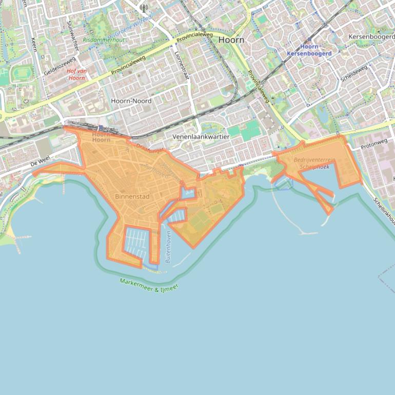 Kaartafbeelding, ingezoomd op postcodegebied 1621.