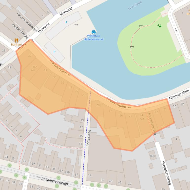 Kaart van postcodegebied 1621AR.