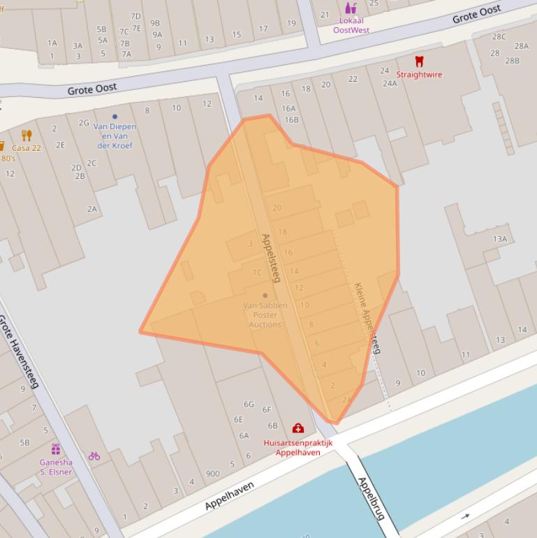 Kaart van postcodegebied 1621BD.