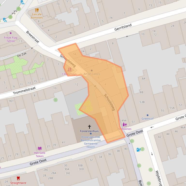 Kaart van postcodegebied 1621CE.