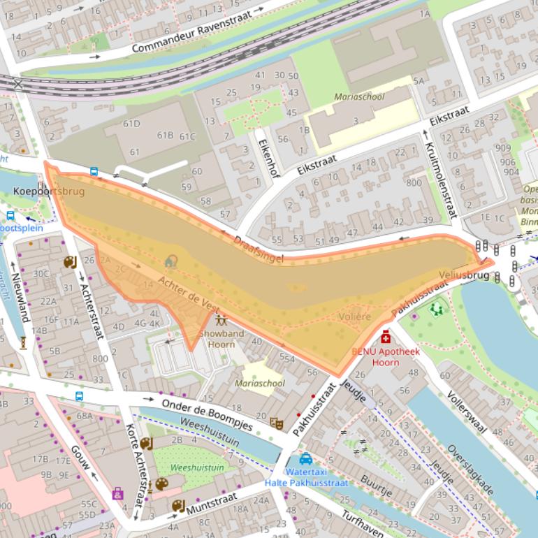 Kaart van postcodegebied 1621GJ.