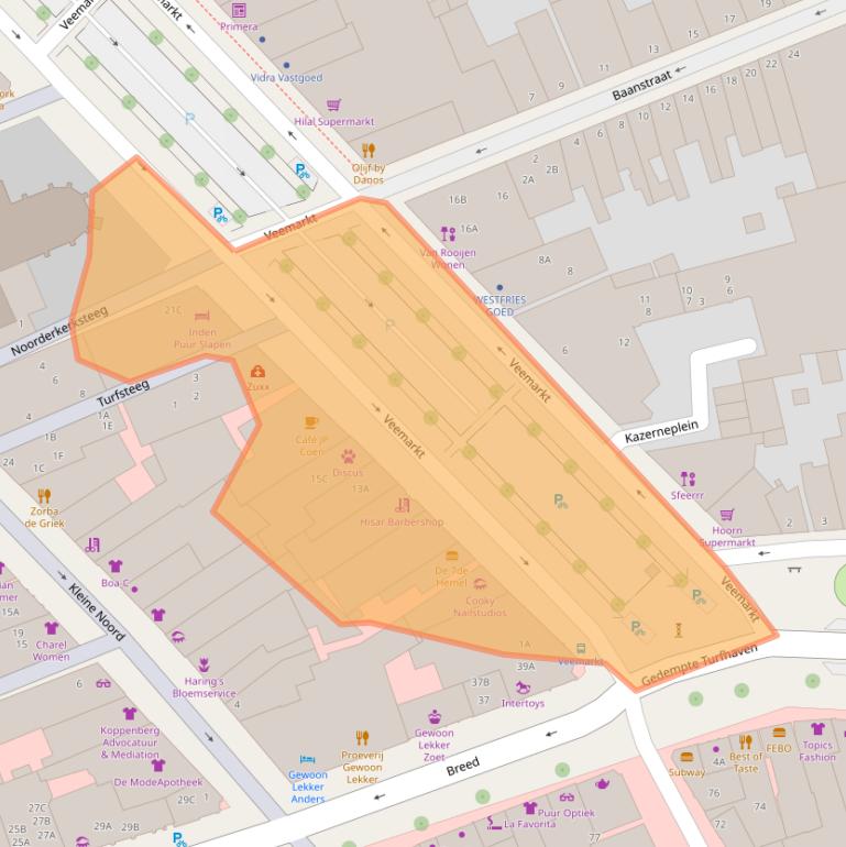 Kaart van postcodegebied 1621JA.
