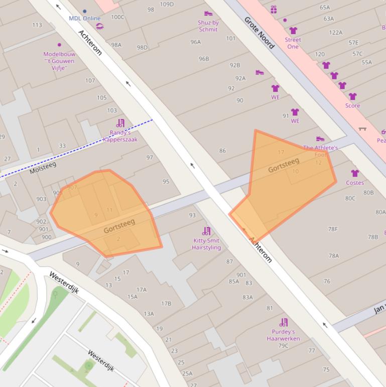 Kaart van postcodegebied 1621JT.