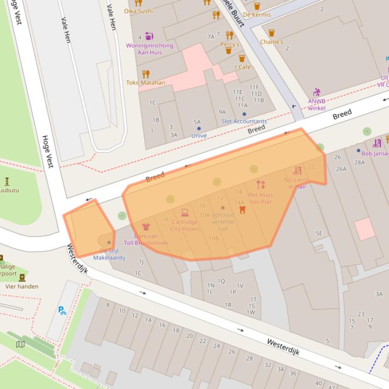 Kaart van postcodegebied 1621KB.