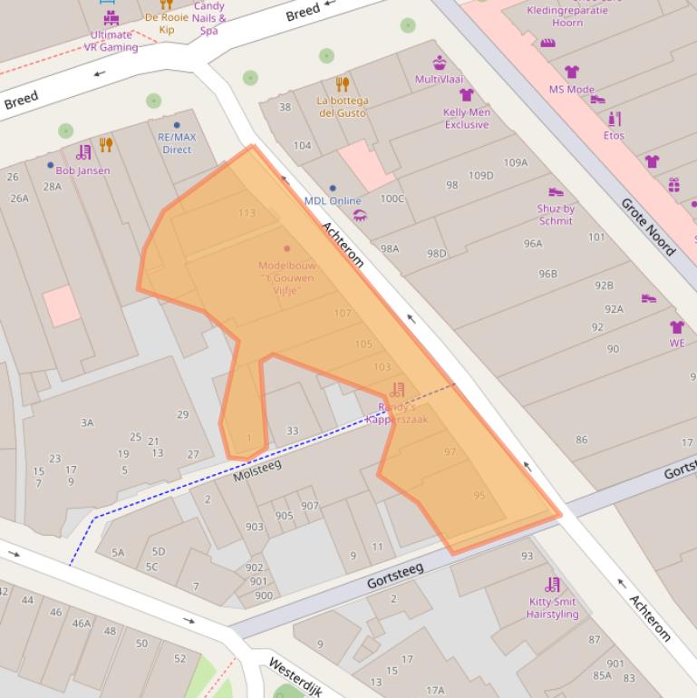 Kaart van postcodegebied 1621KT.