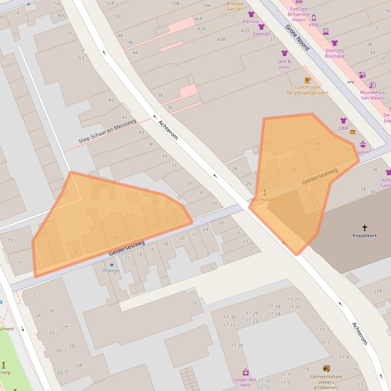 Kaart van postcodegebied 1621LA.