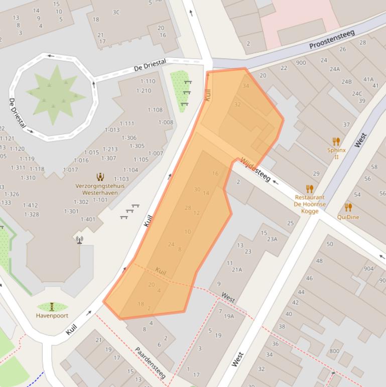 Kaart van postcodegebied 1621LH.