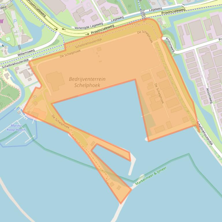 Kaart van postcodegebied 1621MK.