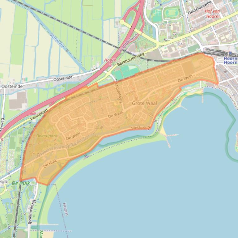 Kaart van postcodegebied 1622.