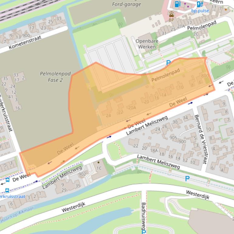 Kaart van postcodegebied 1622AD.