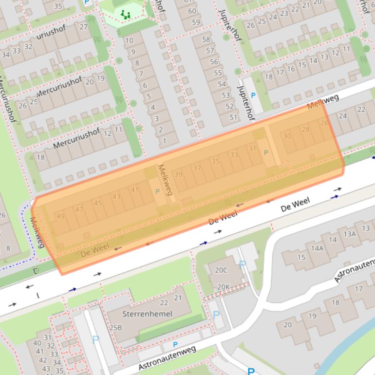 Kaart van postcodegebied 1622BB.