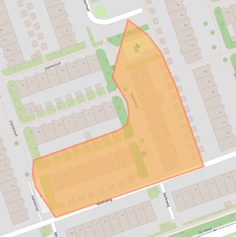 Kaart van postcodegebied 1622BE.