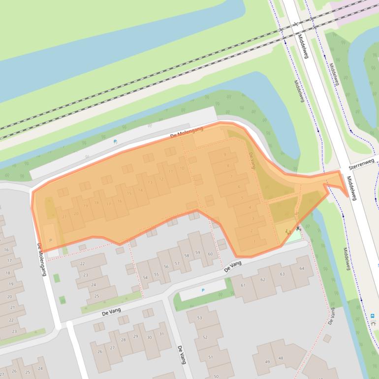 Kaart van postcodegebied 1622GA.