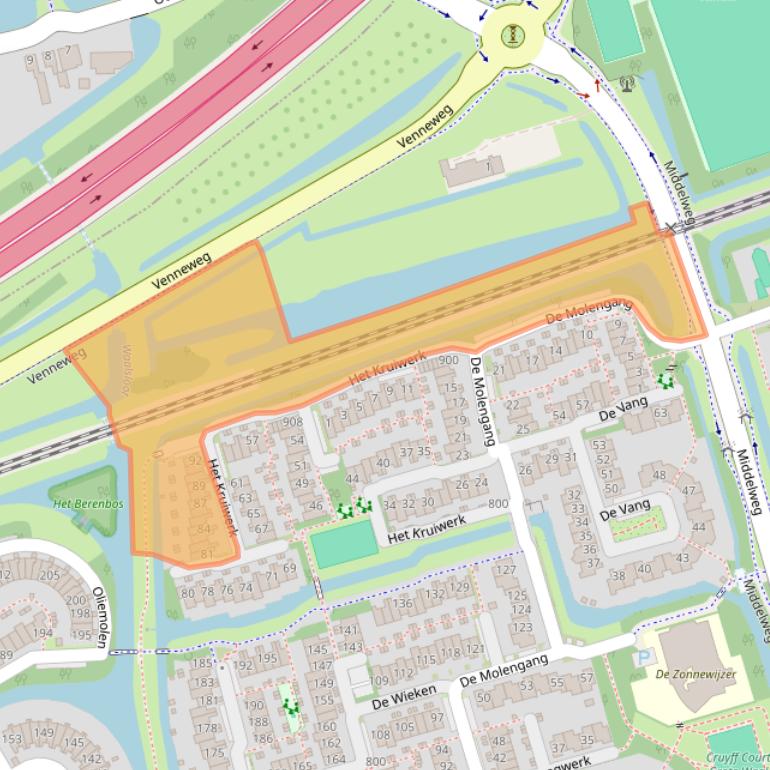 Kaart van postcodegebied 1622GJ.