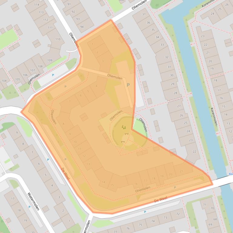 Kaart van postcodegebied 1622JJ.