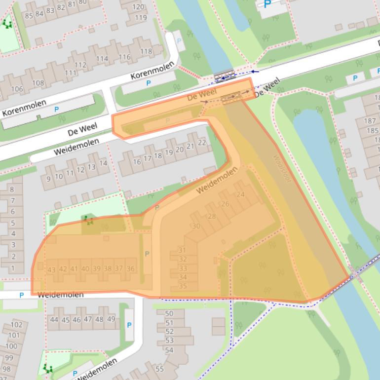 Kaart van postcodegebied 1622KB.