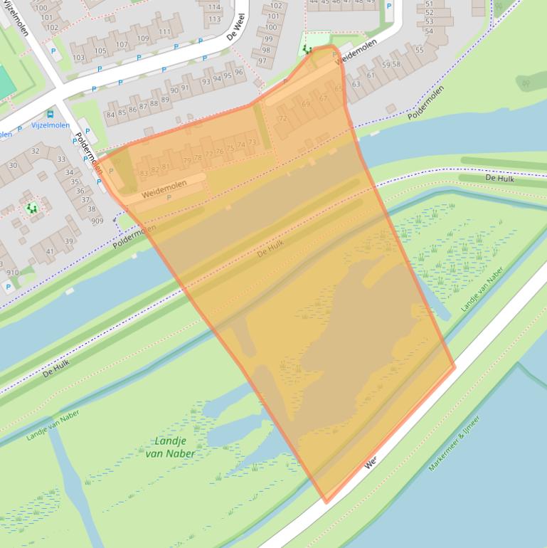 Kaart van postcodegebied 1622KD.