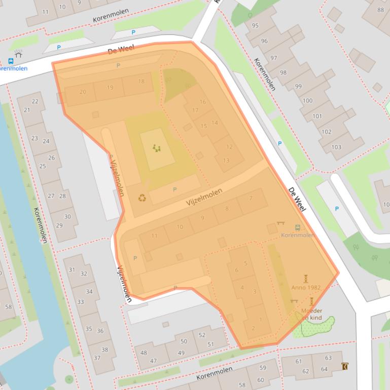Kaart van postcodegebied 1622KH.