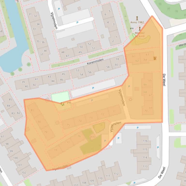 Kaart van postcodegebied 1622KL.