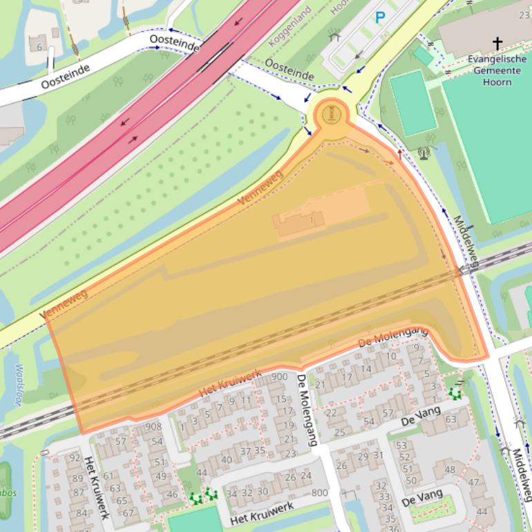 Kaart van postcodegebied 1622MB.