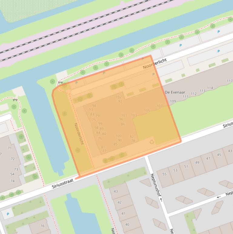 Kaart van postcodegebied 1622ZS.