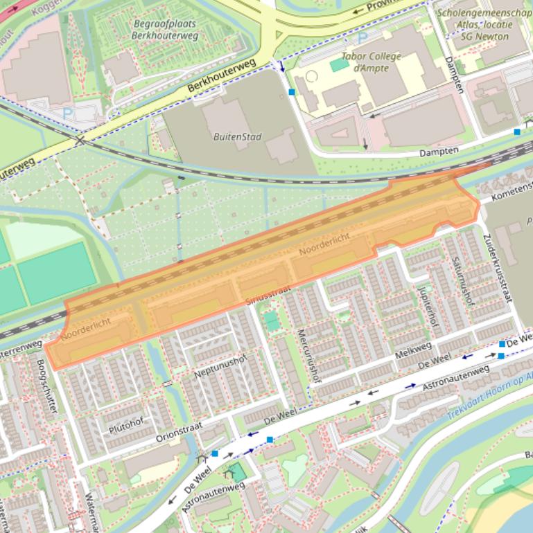 Kaart van postcodegebied 1622ZW.