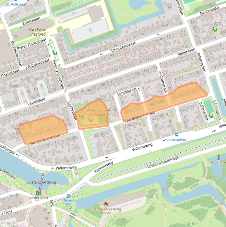 Kaart van postcodegebied 1623JD.