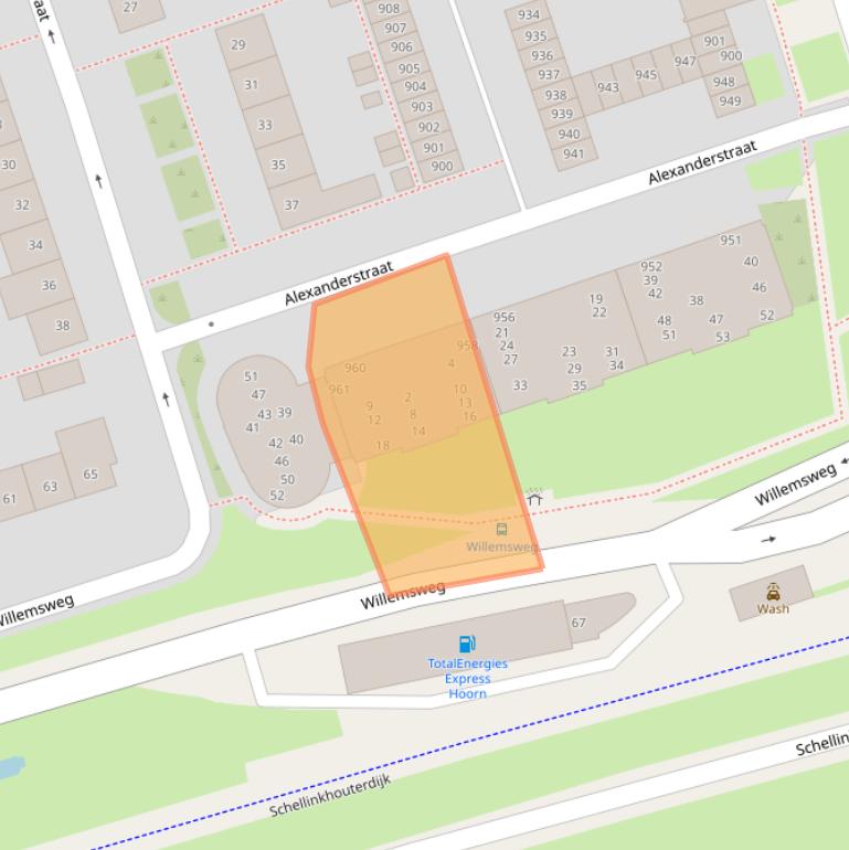 Kaart van postcodegebied 1623KA.