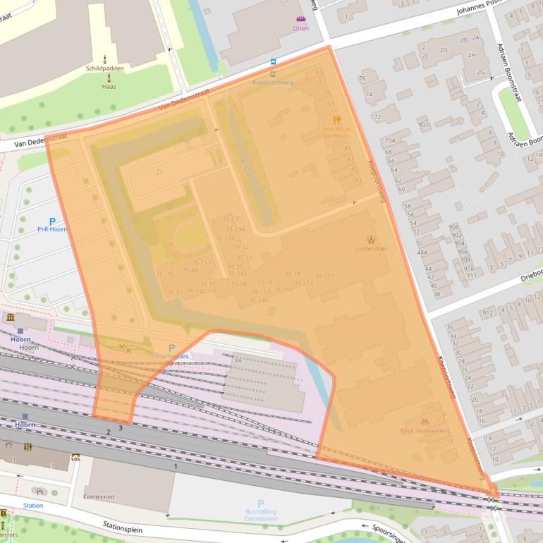 Kaart van postcodegebied 1624AB.