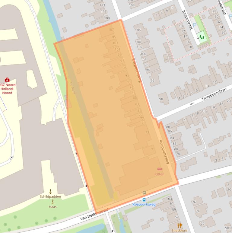 Kaart van postcodegebied 1624AC.