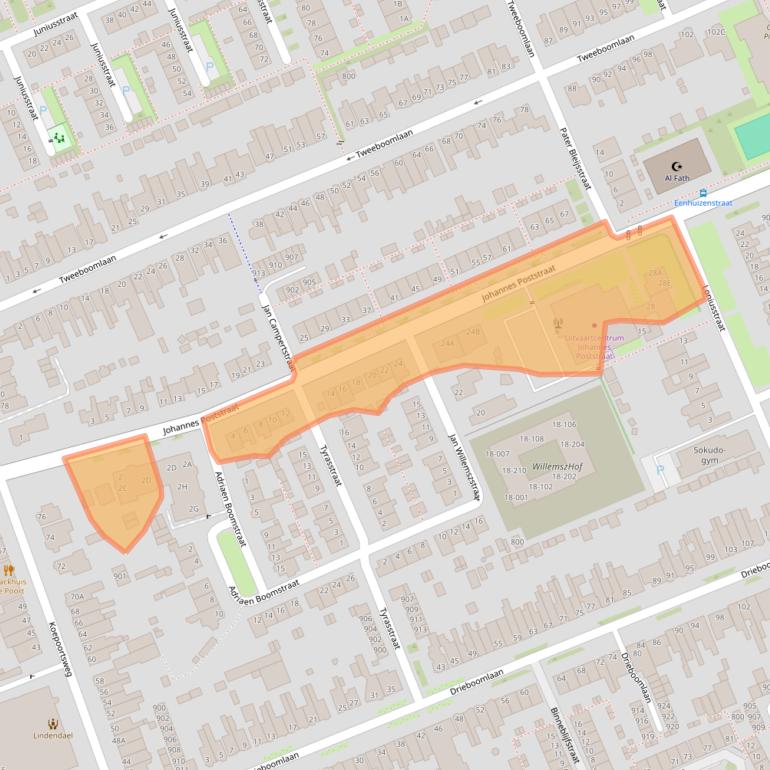 Kaart van postcodegebied 1624CC.