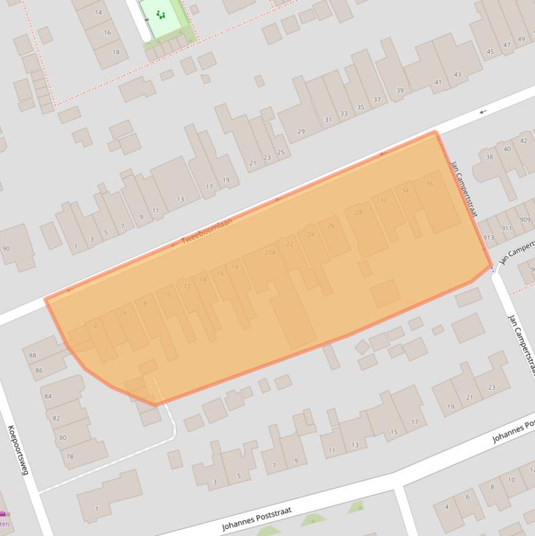 Kaart van postcodegebied 1624EE.