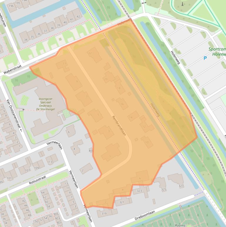 Kaart van postcodegebied 1624GL.