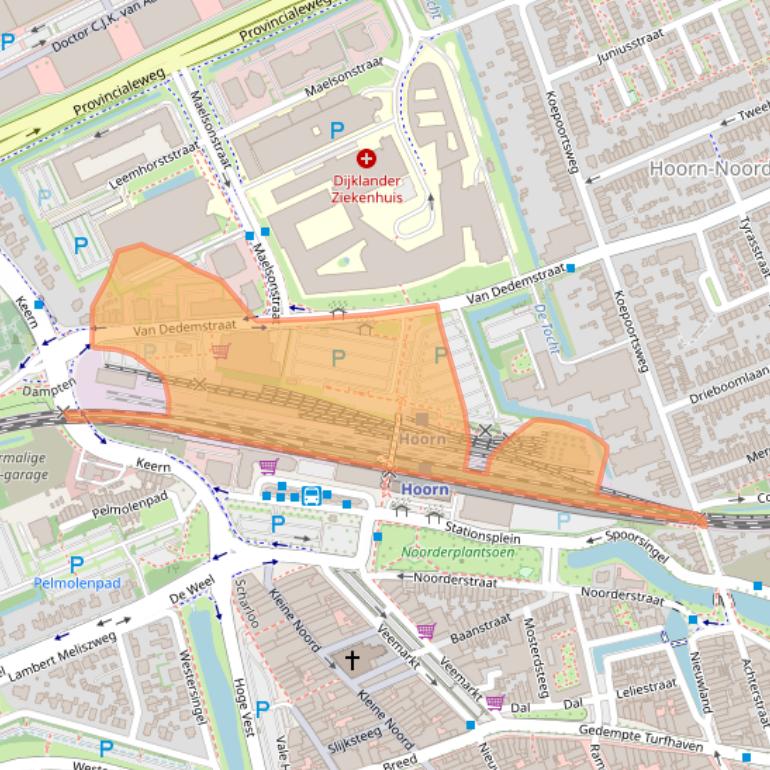 Kaart van postcodegebied 1624NN.