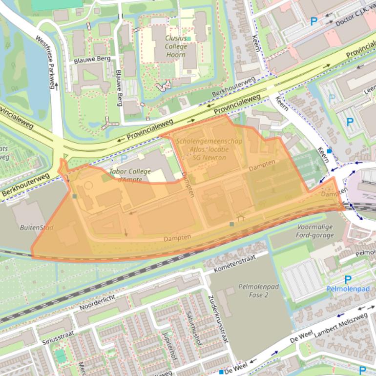 Kaart van postcodegebied 1624NR.