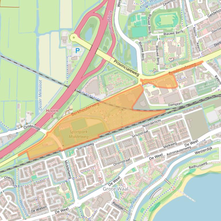 Kaart van postcodegebied 1624NS.