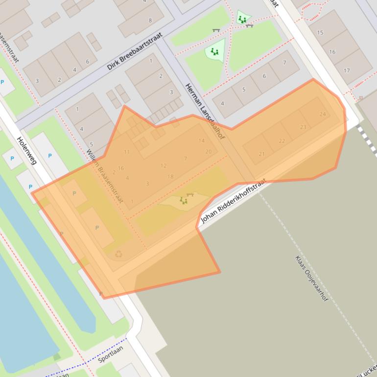 Kaart van postcodegebied 1624PJ.