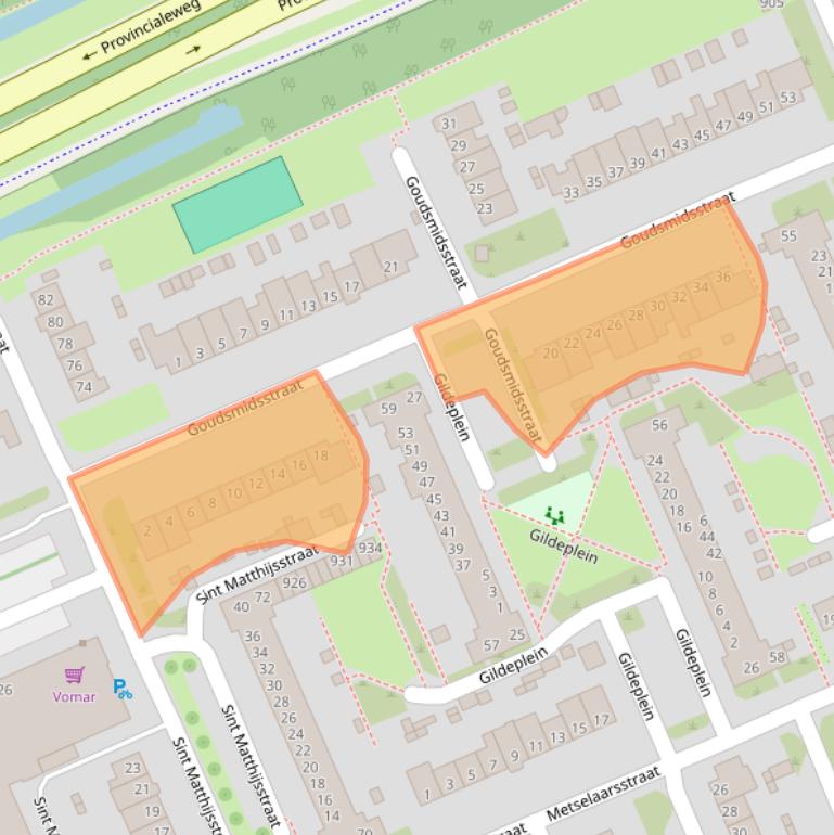 Kaart van postcodegebied 1624VL.