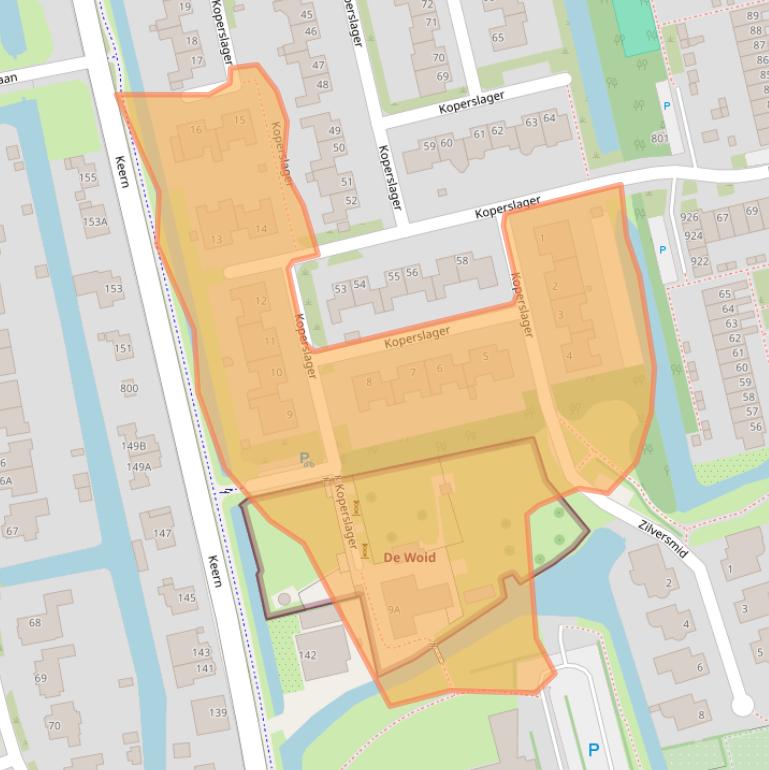 Kaart van postcodegebied 1625AH.