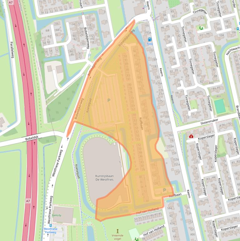 Kaart van postcodegebied 1625MC.